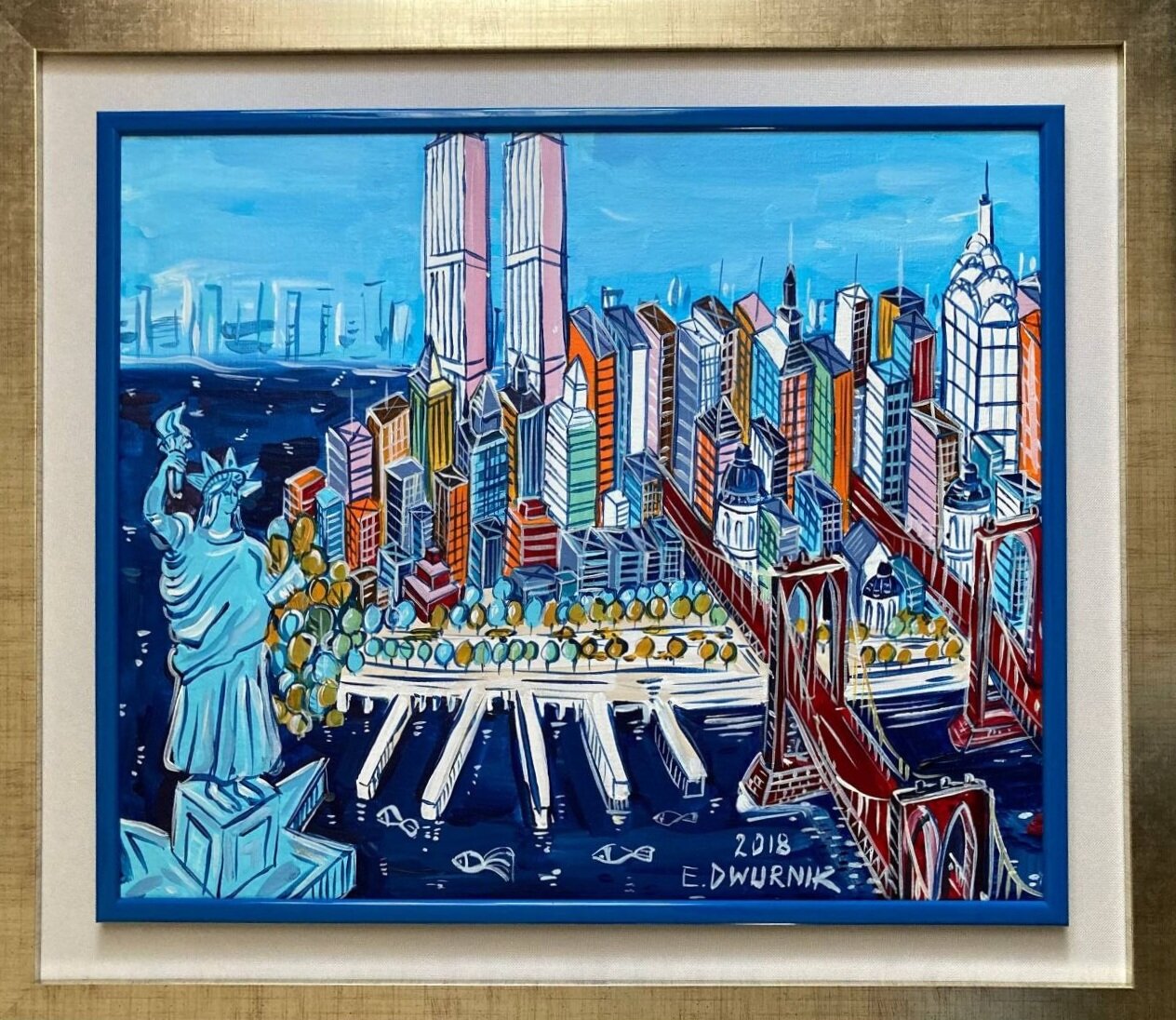 EDWARD DWURNIK 'Nowy Jork' 2018, akryl, płótno, 46x55cm