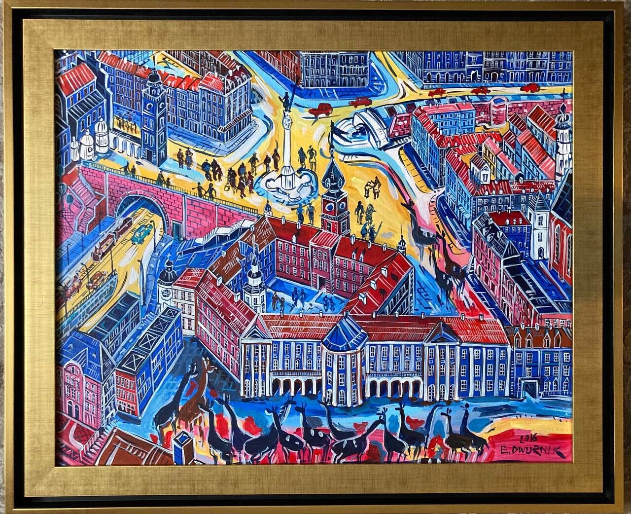 EDWARD DWURNIK 'Warszawa' 2016, akryl, płótno, 65x81cm