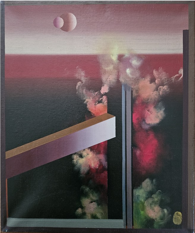HENRYK PŁÓCIENNIK 'Kompozycja 3' olej, płótno 46x38cm