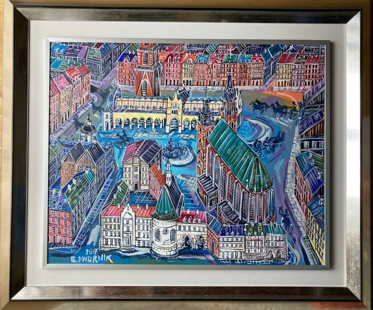 EDWARD DWURNIK 'Kraków' 2017, akryl, płótno, 65x81cm