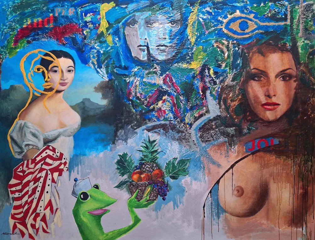 MAREK KAMIEŃSKI 'BraconAż', olej, akryl, płótno, 100x120cm