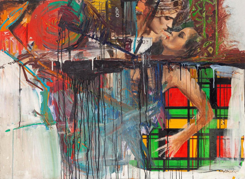 MAREK KAMIEŃSKI 'Valentino', olej, akryl, płótno, 120x150cm