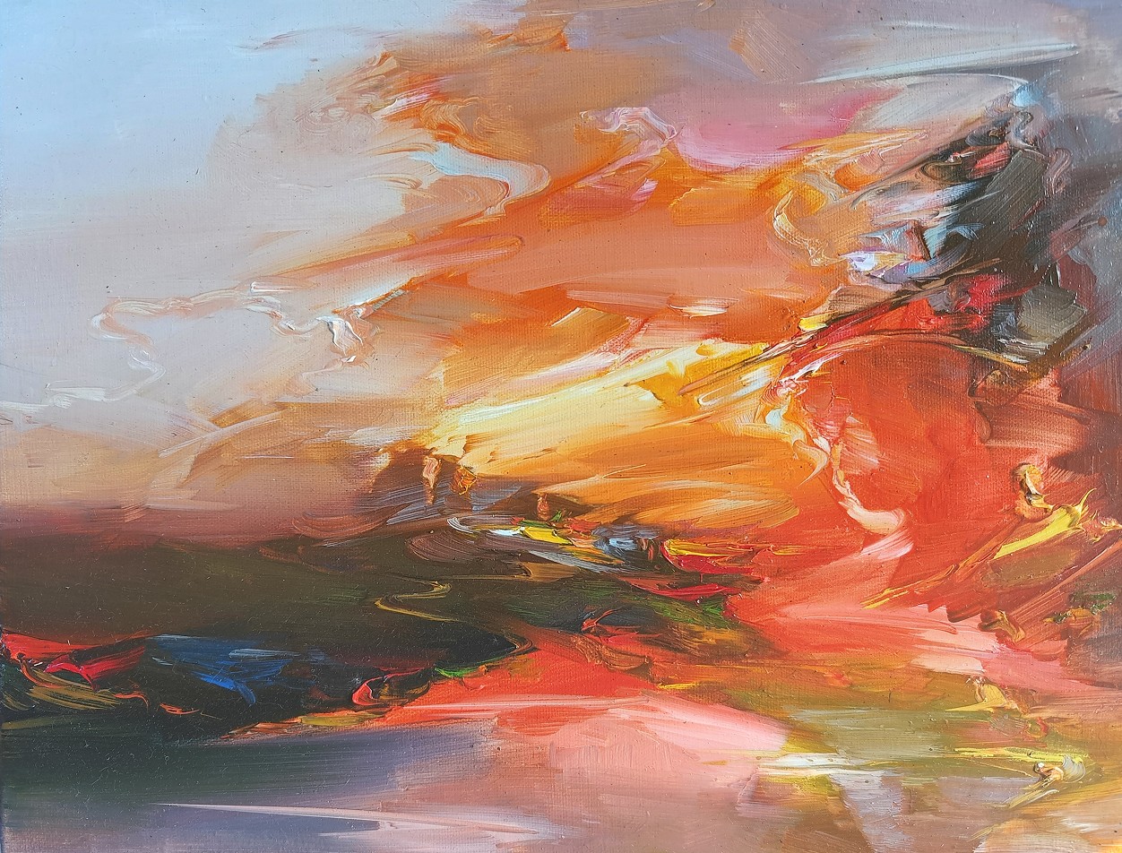 ZDZISŁAW MAJROWSKI 'Kompozycja B' olej, płótno, 30x40cm