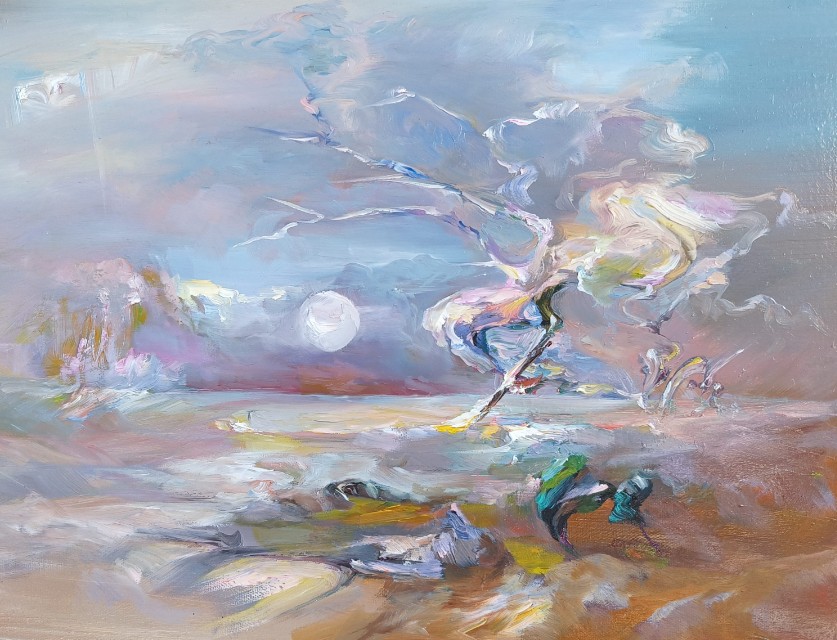 ZDZISŁAW MAJROWSKI 'Kompozycja C' olej, płótno, 30x40cm