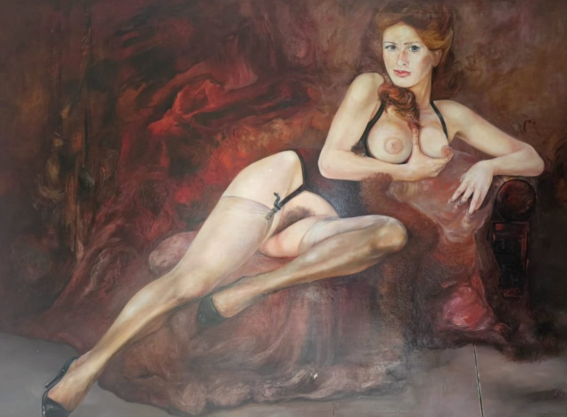 ZDZISŁAW MAJROWSKI 'Akt' olej, płótno, 115x150cm