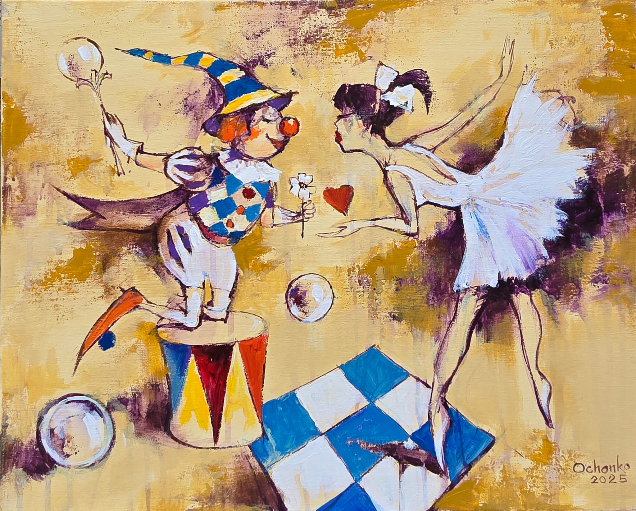 EUGENIUSZ OCHONKO 'EL ÚLTIMO CABALLERO_3' akryl, olej, szlagmetal, płótno 50x40cm